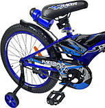 Дитячий сталевий 20 Racer-boy велосипед із кошиком і питною пляшкою синій для хлопчика, фото 5