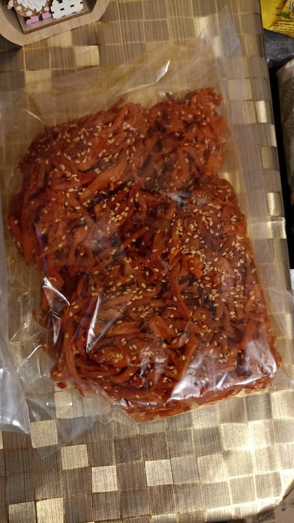 Стружка кальмара з кунжутом (по-шанхайски) Преміум, 500гр, закуски до пива, кальмарові - фото покупців 2