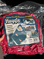 Huggle HOODIE толстовка-плед з капюшоном СІРИЙ БОРДО СИНІЙ, фото 2
