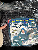 Huggle HOODIE толстовка-плед з капюшоном СІРИЙ БОРДО СИНІЙ, фото 3