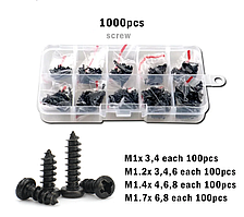 Саморізи M1;M1.2;M1.4;M1.7 Напівкругла Голівка Набор 1000 шт Spec (SP-2421000)