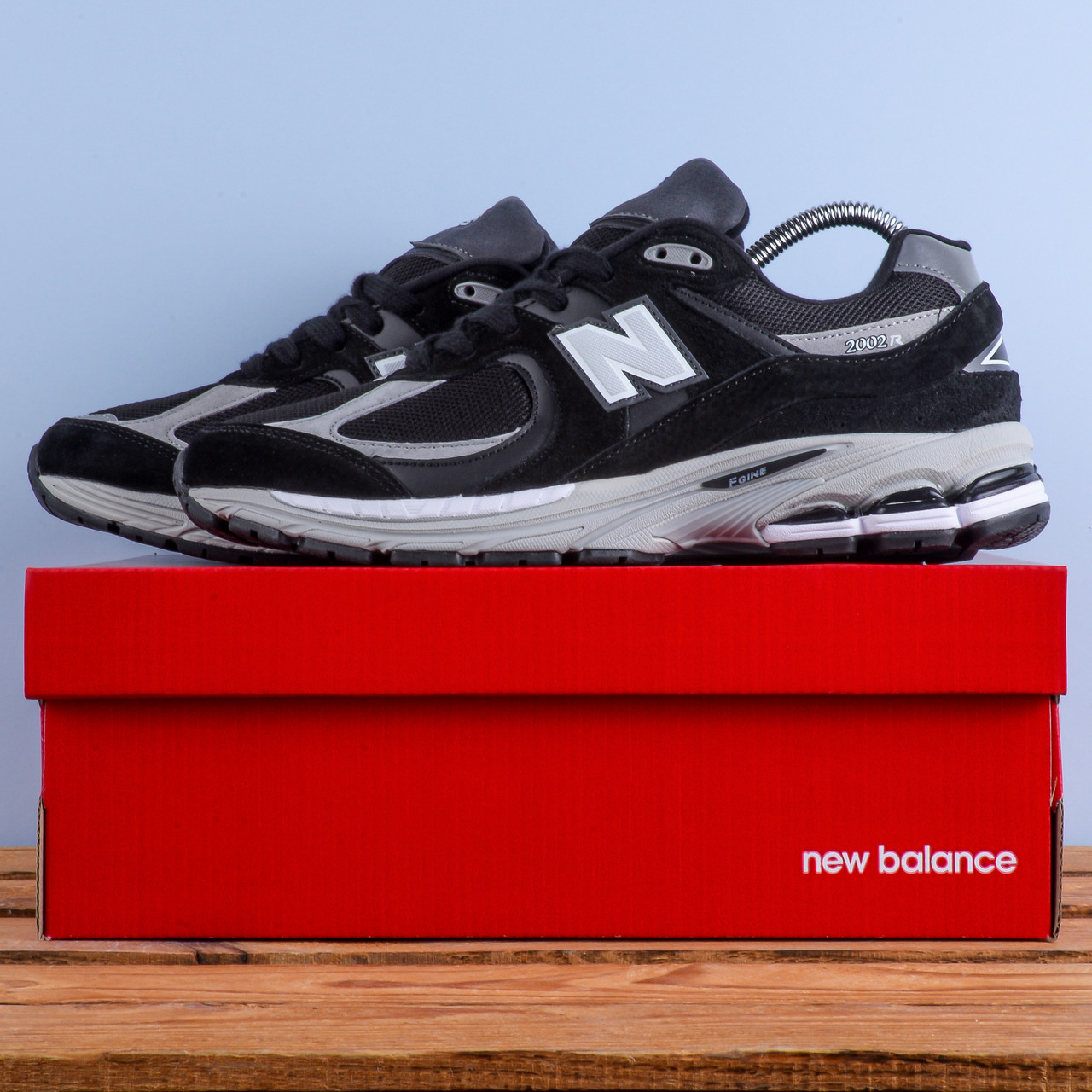 Кросівки New Balance 2002R чорні з сірою підошвою, фото 1