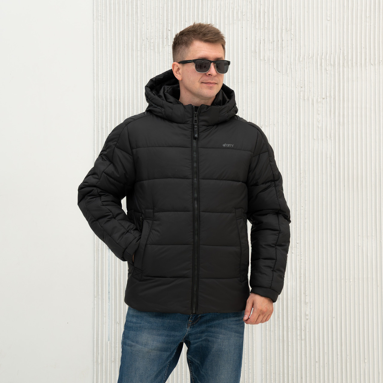 Зимова чоловіча куртка  великого розміру 50-64 чорний, фото 1