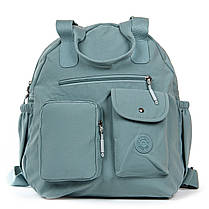 Рюкзак-сумка шкільний підлітковий синій міський легкий та м'який для дівчинки 6-11 клас один відділ Lanpad WA3088, фото 2