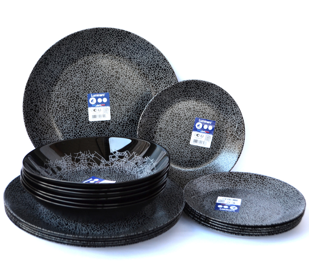 Сервіз Luminarc  Zoe Black 18 предметів (тех тара) чорний