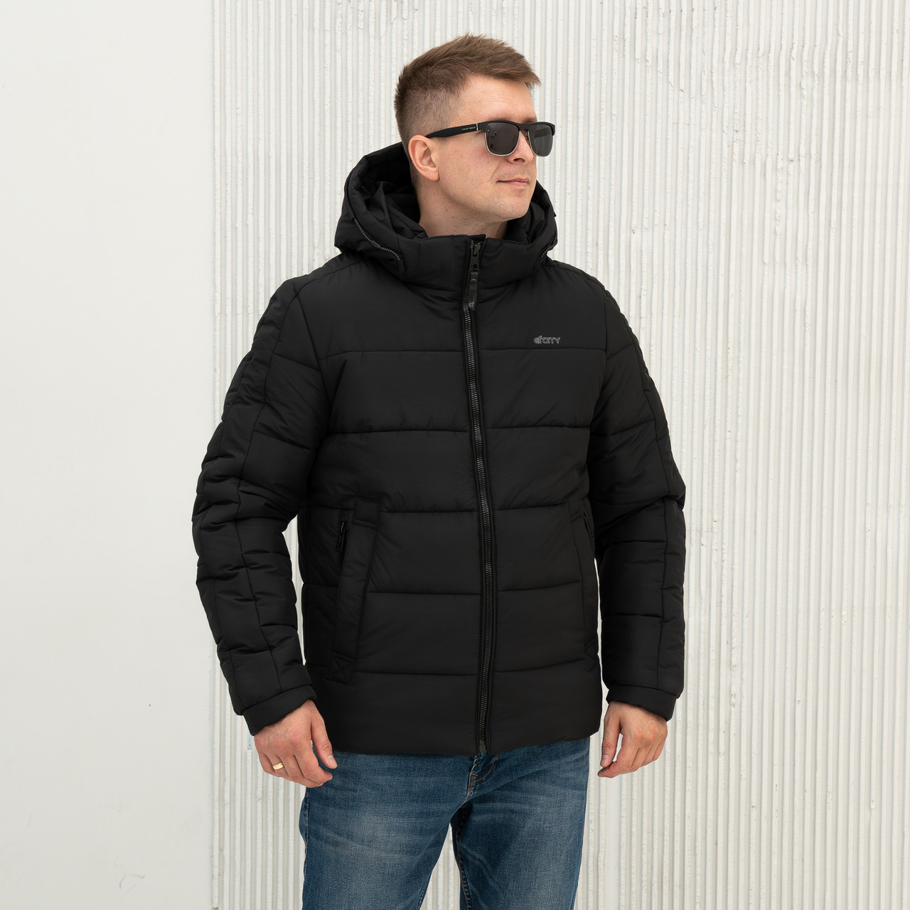 Чоловічі куртки зимові  великого розміру 50-58 чорний, фото 1