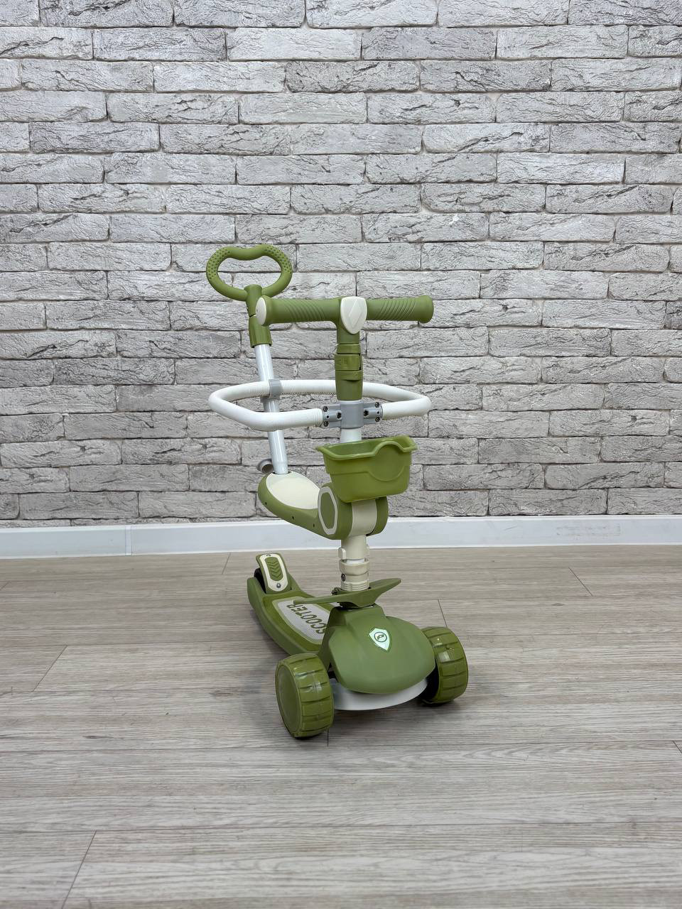 Самокат iTrike 5в1 JR3-133-GR з батьківською ручкою, українська музика, фото 1