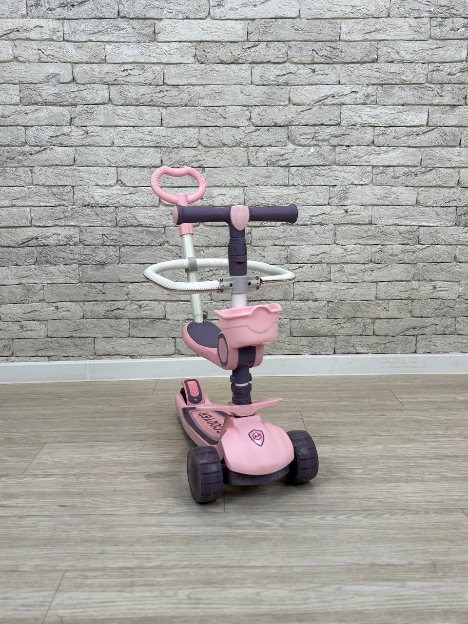 Самокат iTrike 5в1 JR3-133-P з батьківською ручкою, українська музика, фото 1