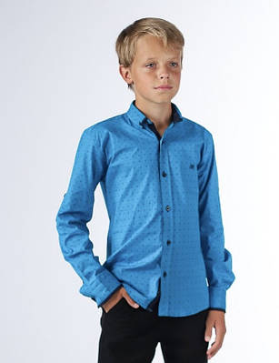 Сорочка для хлопчика Bold з довгим рукавом трансформер, бавовна, Блакитний, 134
