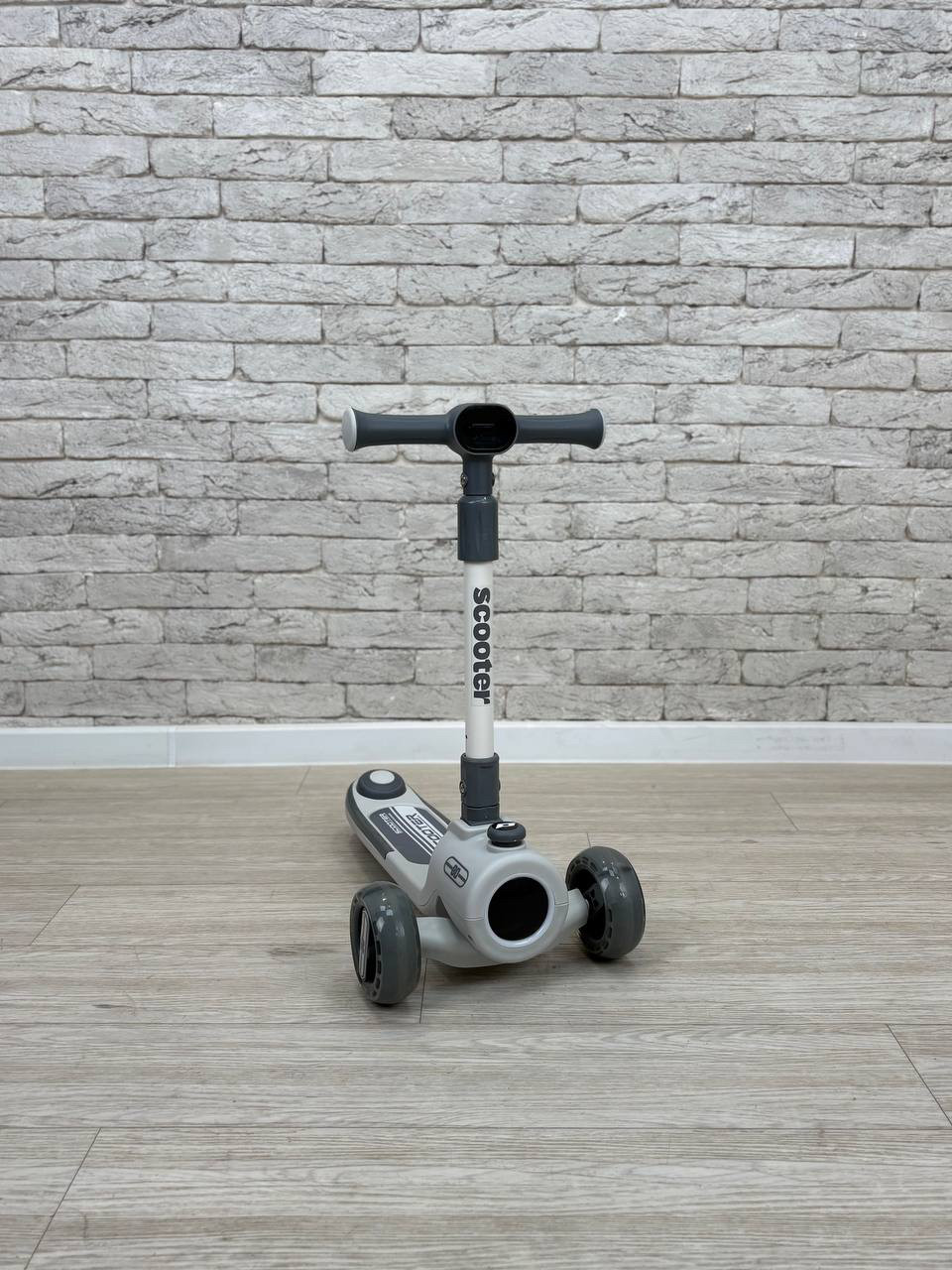 Самокат дитячий iTrike JR3-135-GR, українська музика, сірий, фото 1