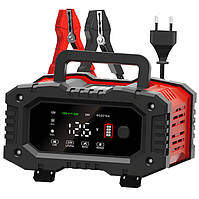 Імпульсний зарядний пристрій для автомобільного акумулятора Foxsur FPT-200 12 V (20A) — 24 V (10A) Red