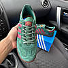 Чоловічі кросівки Adidas Spezial Greene Кеди Адідіс Спешл зелені з рожевими смужками замшеві демісезон, фото 6