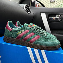 Чоловічі кросівки Adidas Spezial Greene Кеди Адідіс Спешл зелені з рожевими смужками замшеві демісезон, фото 2