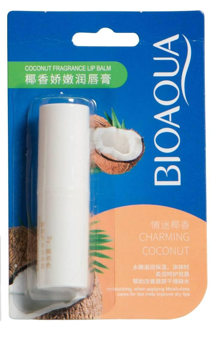 Бальзам для губ з кокосом для зволоження, живлення, відновлення та захисту Bioaqua, фото 1