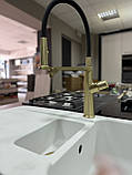 Змішувач з підключенням фільтрованої води із силіконовим виливом FUTURA Elegant Матове золото, фото 8