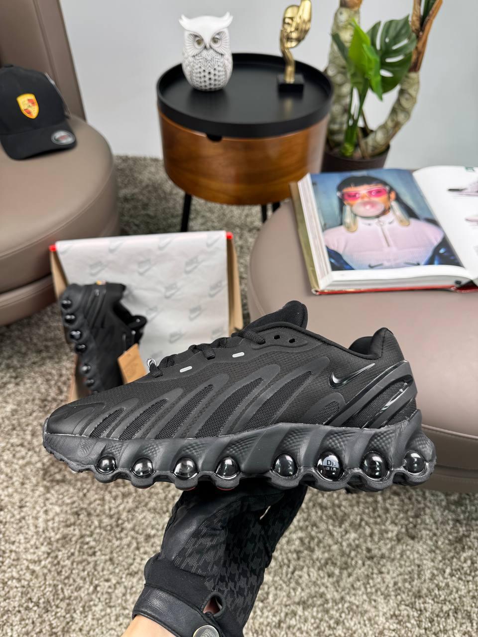 Чоловічі текстильні кросівки Nike Air Max Dn8 All Black, чоловічі текстильні кеди Найк чорні. Чоловіче взуття