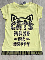 Футболка для дівчинки Blueland 1752 128 см Жовтий