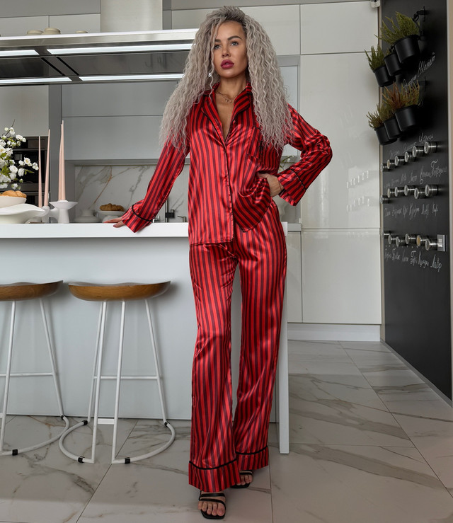 піжама сатинова Вікторія Сікрет червона