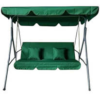 Садова гойдалка + 2 подушки у подарунок, 3-місна посилена з матрацом і навісом, для саду/дачі/терасі/відпочинку