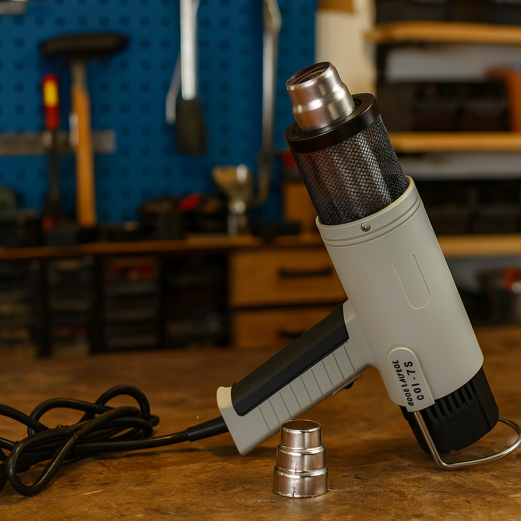 Будівельний технічний фен CJ-160 2000Вт 220/240В з регулюванням температури і 2 насадками, фото 1