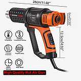 Будівельний технічний фен CJ-170 2000W 220V з 2 режимами нагріву та захистом від перегріву, фото 6