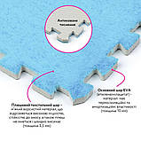 Підлога-пазл плюшевий 30х30х1см Блакитний (D) SW-00002090, фото 3