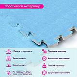 Підлога-пазл плюшевий 30х30х1см Блакитний (D) SW-00002090, фото 4