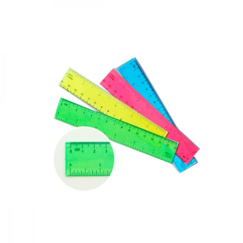 Линейка пластиковая 15 см прозрачная цветная MIX 618214 G-Rich, фото 1