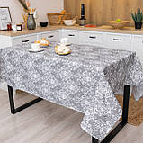 Скатертина бавовняна "Вензель" (сірий) 1.1 м х 1.5 м, фото 2