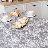 Скатертина бавовняна "Вензель" (сірий) 1.1 м х 1.5 м, фото 3