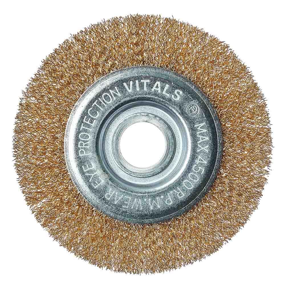 Щітка дискова Vitals гофрована латунова 125×22,2 м, 0,3 мм, фото 1