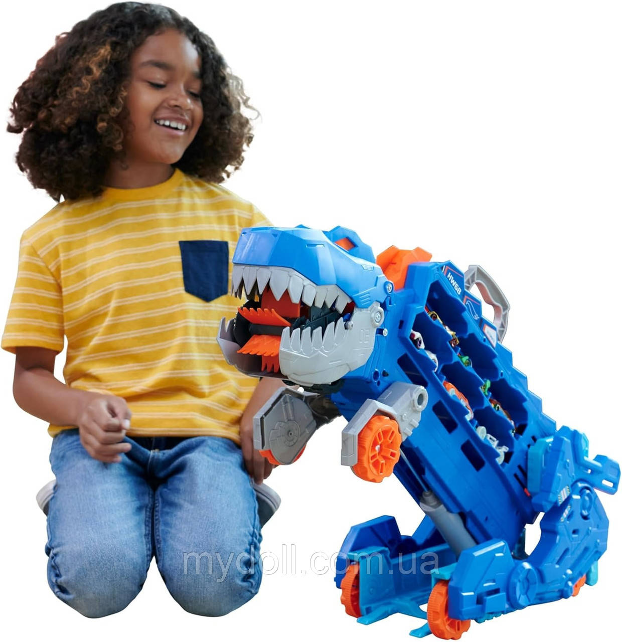 Мега-транспортер Хот Вілс Неймовірний Тірекс 2 в 1 Hot Wheels City Ultimate T-Rex Transporter HNG50 Mattel Оригінал MyDoll.com.ua, фото 1