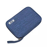 Сумка портативна для гаджетів і аксесуарів, дорожня, синя, фото 6