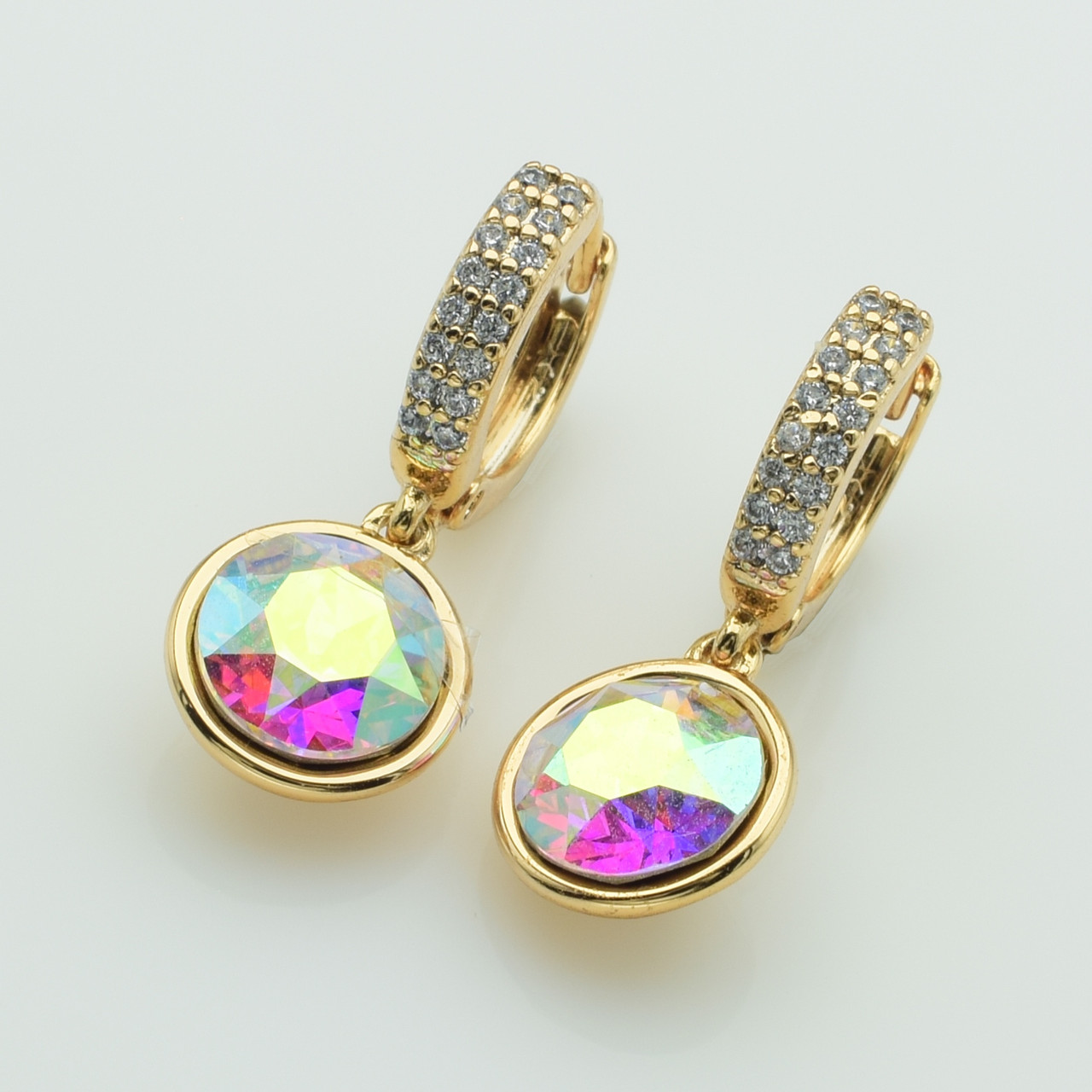 XUPING Сережки Позолота 18к Камені Swarovski Висота 2.1 см, Ширина 0.9 см, фото 1