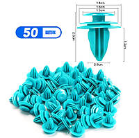 Універсальні кліпси для авто 9 мм Нейлонові фіксатори дверних панелей Комплект 50 шт Для Lanos, Nissan, Honda