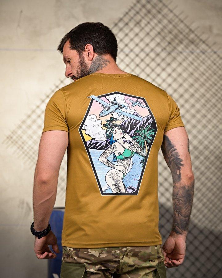 Тактична футболка Palm Койот — вологовідвідна армійська футболка