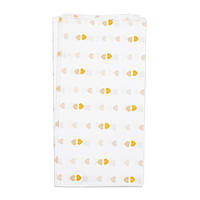 Папір тішью 70х50 см (5 шт), білий із серцями золото