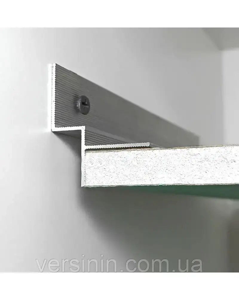 Алюмінієвий профіль для підвісної стелі 48,9×56,4 мм, тіньовий шов, 3 м, срібло, фото 1