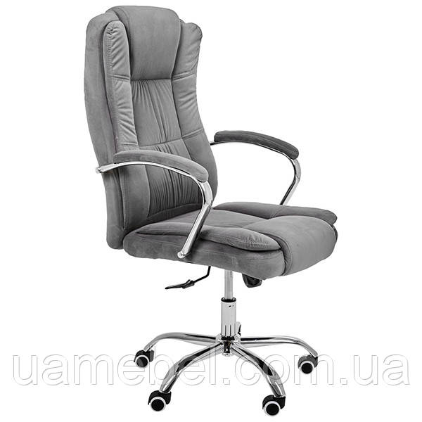 Крісло керівника Julian велюр сірий, фото 1