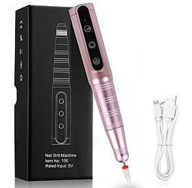 Фрезер портативний JF-106 (26 000 об./хв., 30 Вт.) для апаратного манікюру, на акумуляторі - Рожевий