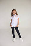 Біла блуза для дівчинки з мереживним гіпюром на поличці Felicity SmileTime, фото 4