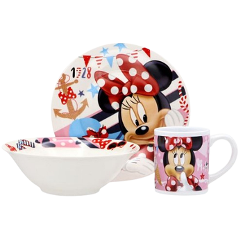 Набір дитячого посуду Мінні Маус 3 пр.:(тарілка/миска/чашка) порцеляна TO-9 Interos