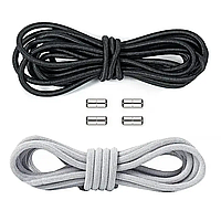 Еластичні шнурки для взуття з металевими капсульними пряжками.