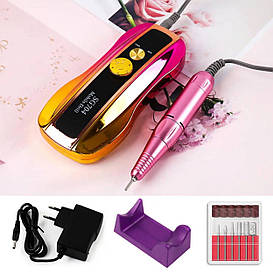 Бездротовий фрезер на акумуляторі SG-704 Chrom для манікюру та педикюру - 35 000 об./хв., 35 Вт. Золото