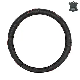 Чохол на кермо з натуральної шкіри "М" (37-38см) чорний Elegant 105776