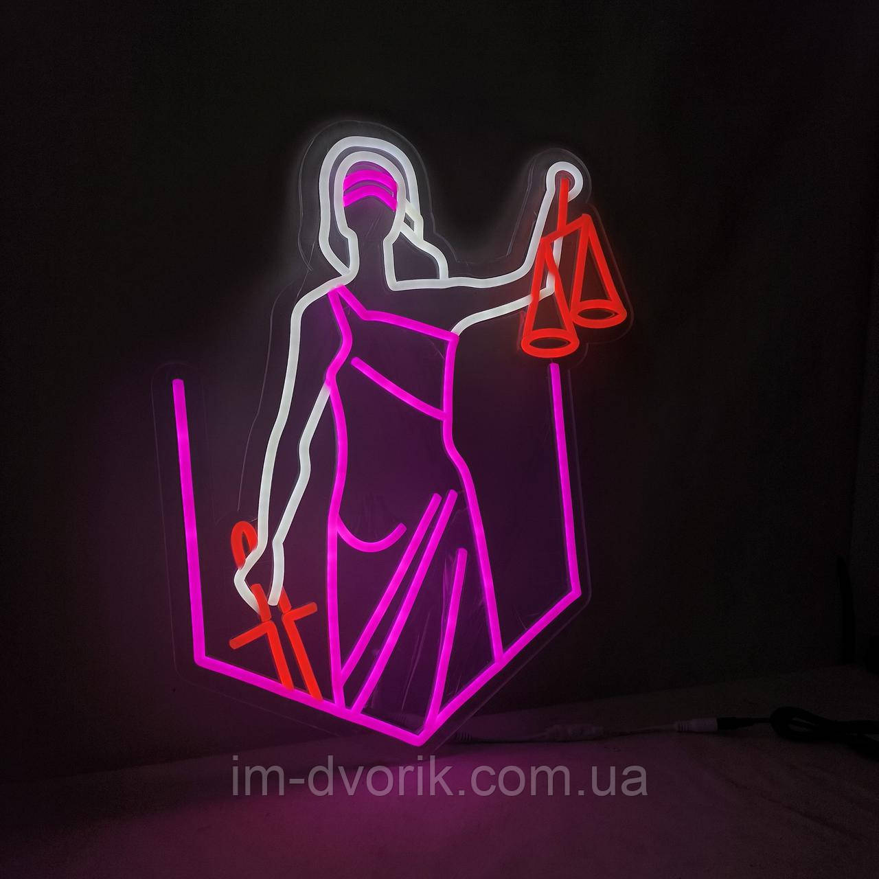 Неонова LED Вивіска Феміда 420x500 мм, фото 1