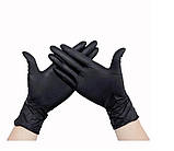 Рукавички нітрилові чорні Hoffen розмір M, 50 пар/ Уп, фото 2