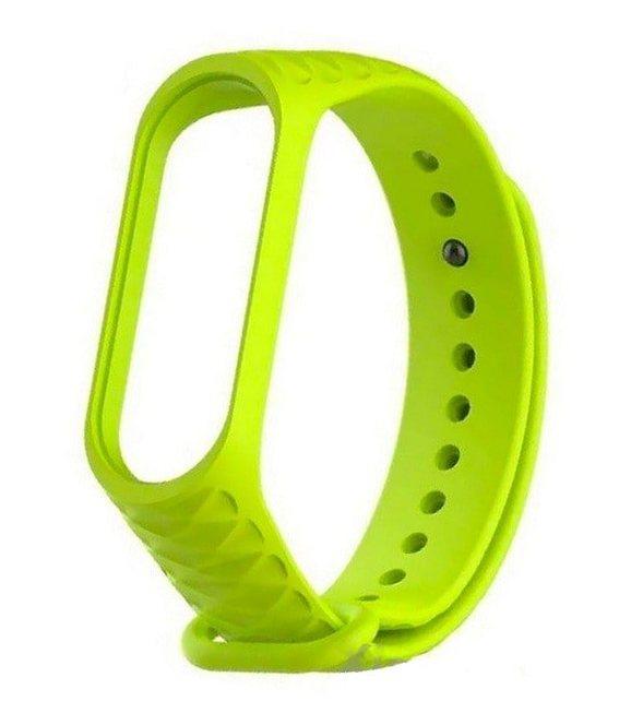 Ремінець силіконовий для фітнес браслета Mi Band 3/4 Ромб Light Green