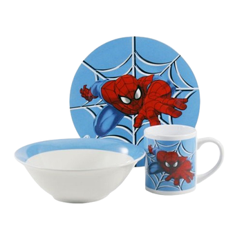 Набір дитячого посуду Спайдермен 3 пр.:(тарілка/миска/чашка) порцеляна TO-6 Interos