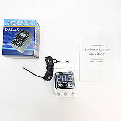 Терморегулятор цифровий 40 А Далас (DALAS) (-40 °С ... +120 °С) DALAS з «ліфтовими» контактами